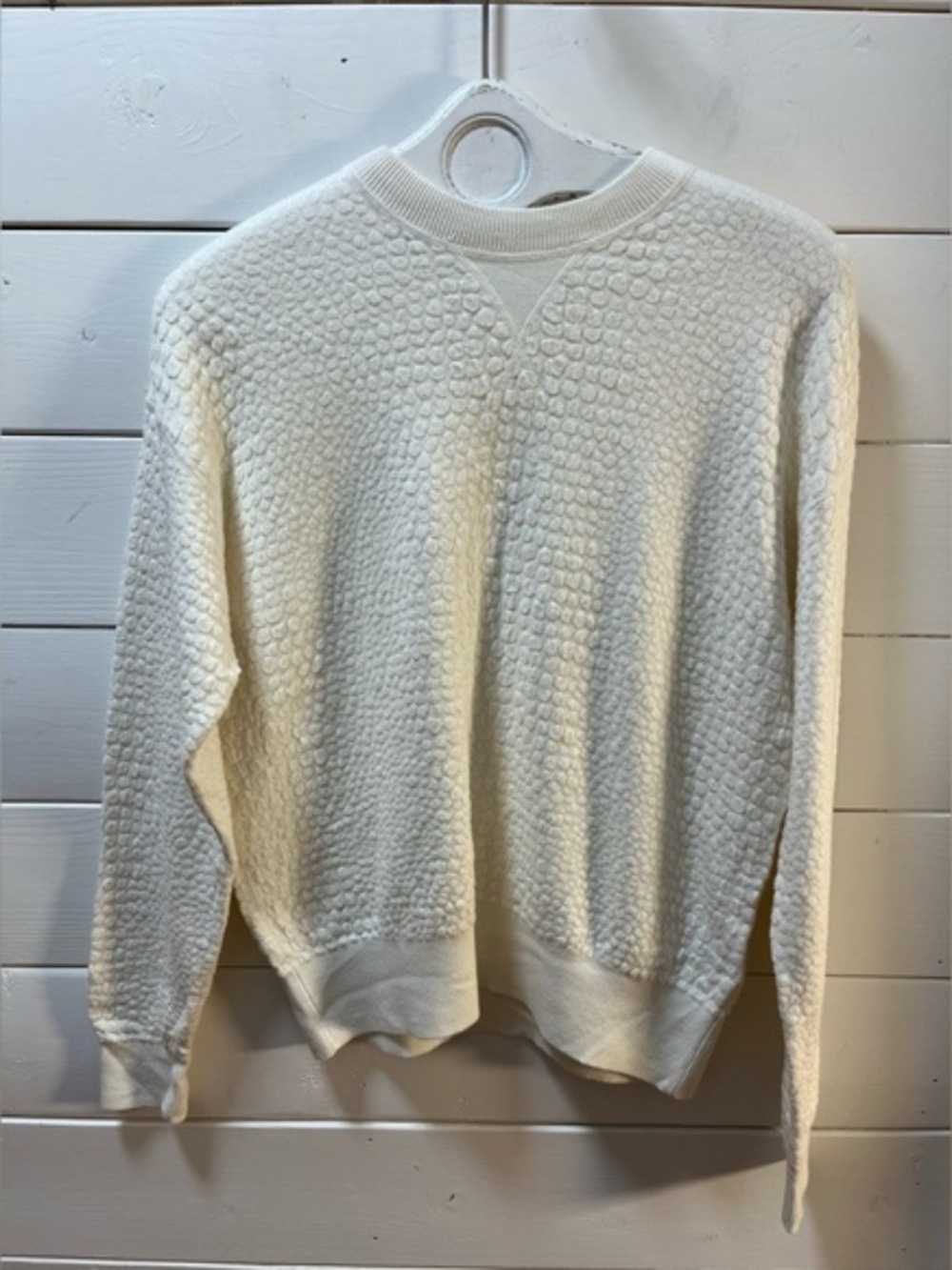 HUGO BOSS Cream Textured Knit Sweater – Size S